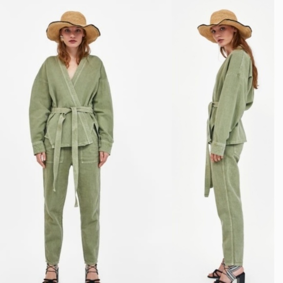 Zara Jackets & Blazers - NWT Zara Belted Kimono Linen Blend Jacket
